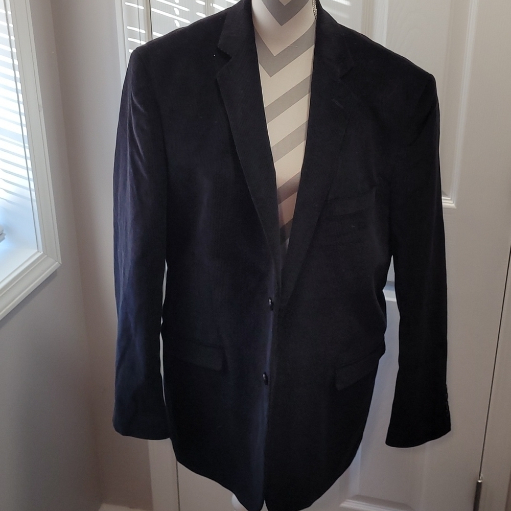 Saddlebred 44 R black corduroy blazer sports coat
